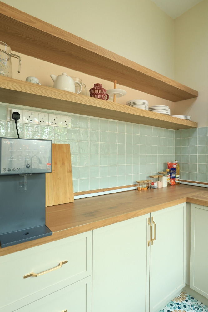 Custom cabinets provide wider spaces for small homes